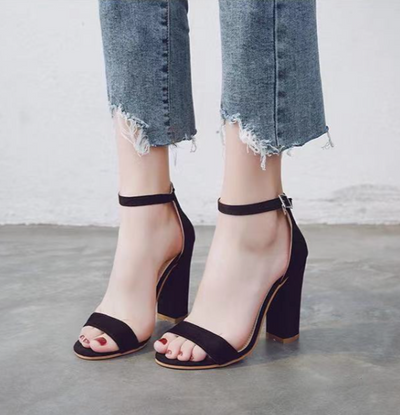 Sophie | Women's Black High Heels With Ankle Strap 2