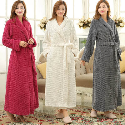 Sophie | Women's Coral Fleece Bathrobe Long Design 1