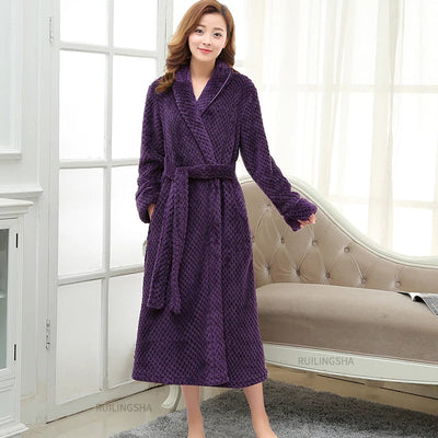 Sophie | Women's Coral Fleece Bathrobe Long Design 6