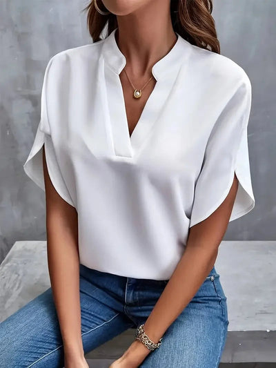 Sophie | Women's White Blouse with V-Neck 0