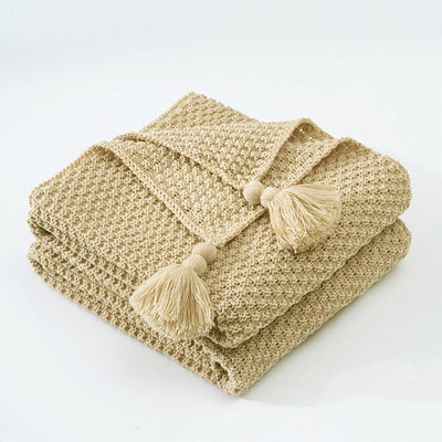 Sophie | Wool Blanket Knitted Scandinavian Design with Fringes 7