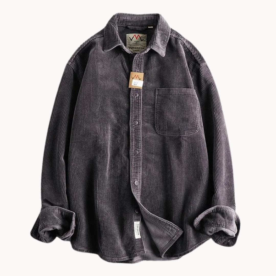 Sophie | Work Shirt Corded Texture Button-Front with Chest Pocket 13