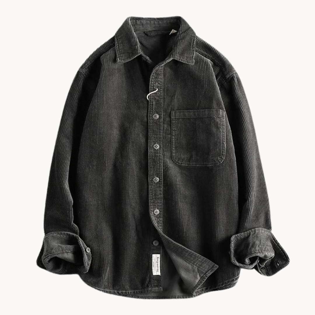 Sophie | Work Shirt Corded Texture Button-Front with Chest Pocket 6