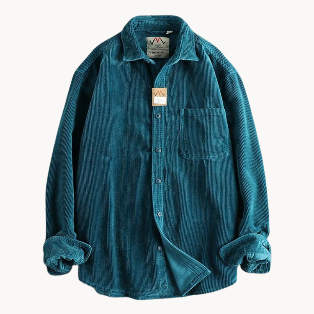 Sophie | Work Shirt Corded Texture Button-Front with Chest Pocket 8