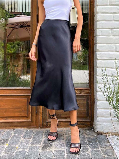 Stacy | Satin Midi Skirt