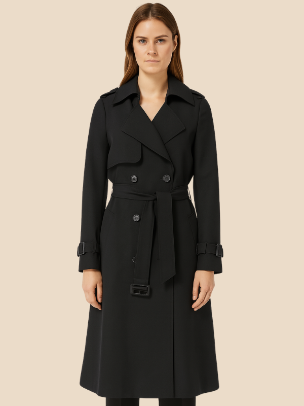 Victoria | Women's Classic Double-Breasted Trench Coat with Adjustable Belt 3