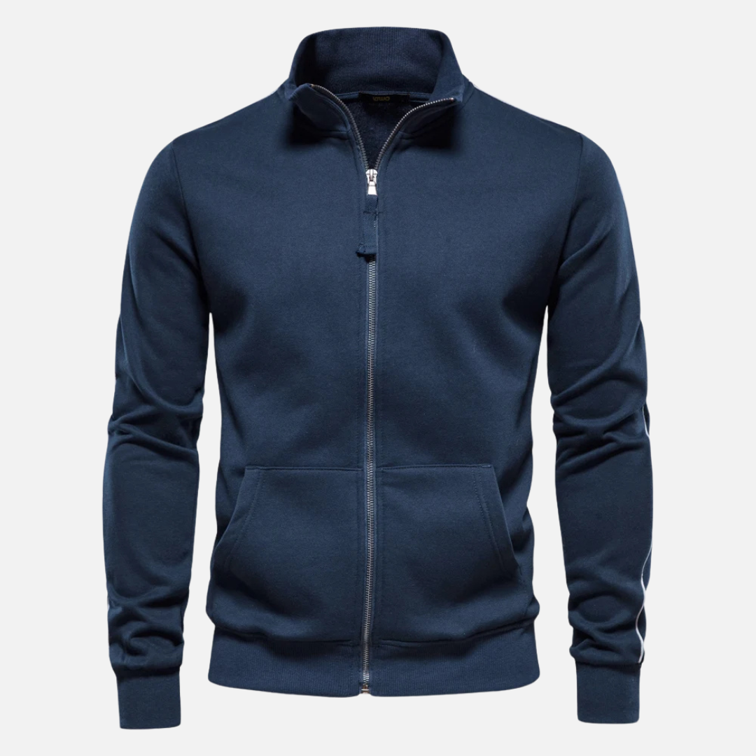 William | Men’s Half Zip Sweater With Stand Collar 2