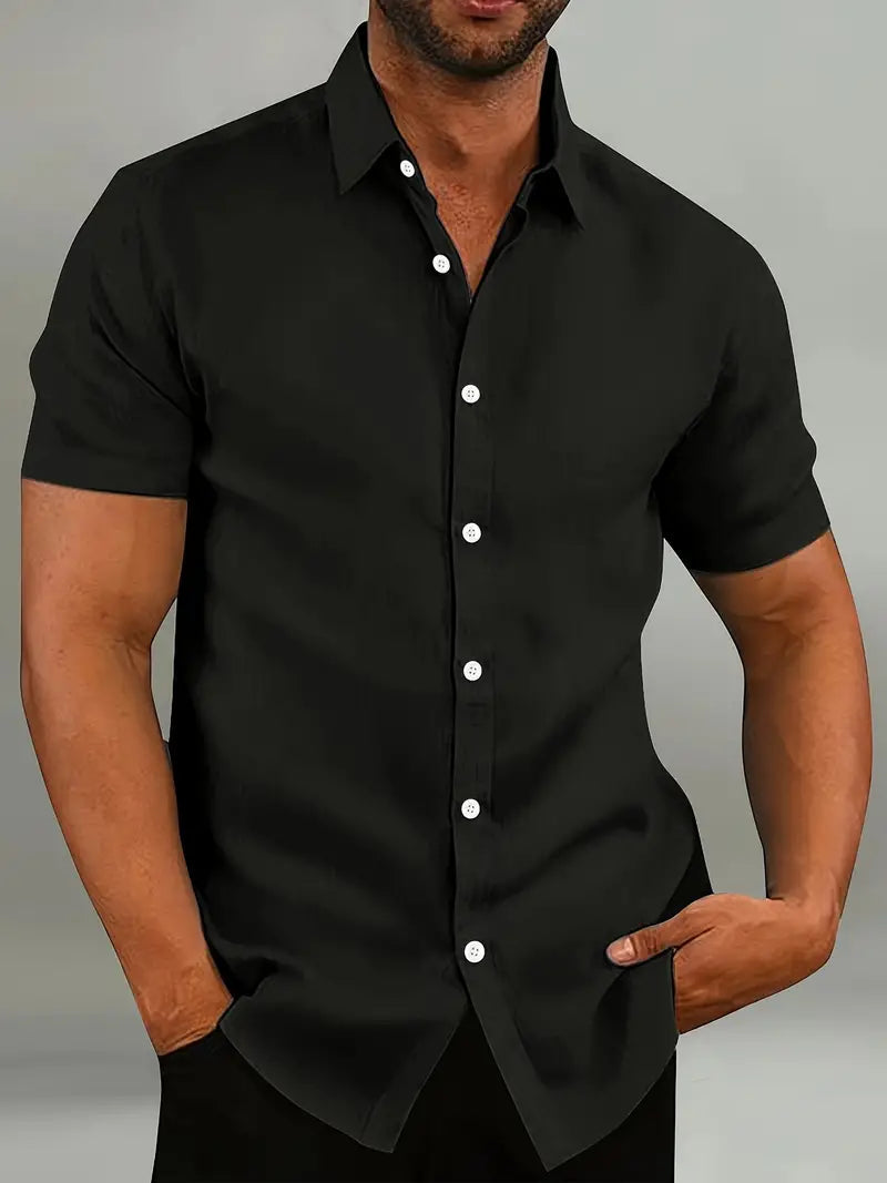 William | Men’s Short Sleeve Shirt With Button-Down Front 12
