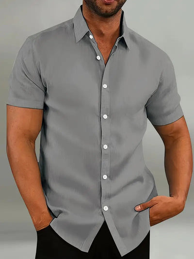 William | Men’s Short Sleeve Shirt With Button-Down Front 13