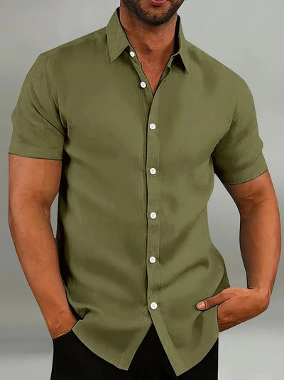 William | Men’s Short Sleeve Shirt With Button-Down Front 9