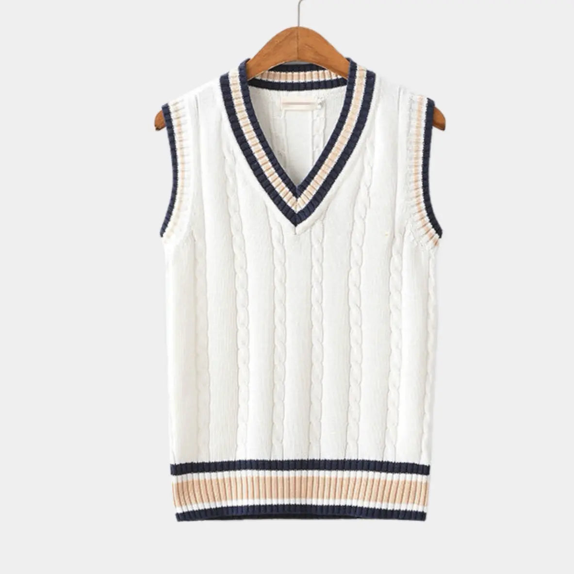 William | Men’s Sleeveless Sweater Patterned Knit Design 0