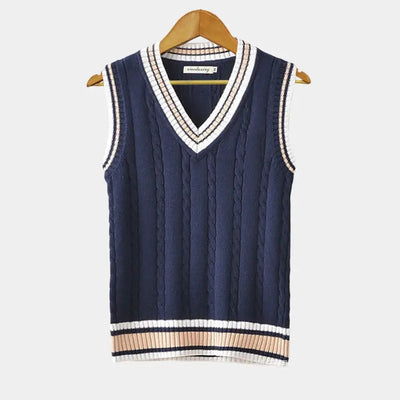 William | Men’s Sleeveless Sweater Patterned Knit Design 1