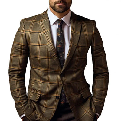 William | Men’s Suit Jacket Tailored Fit Checked Pattern 3