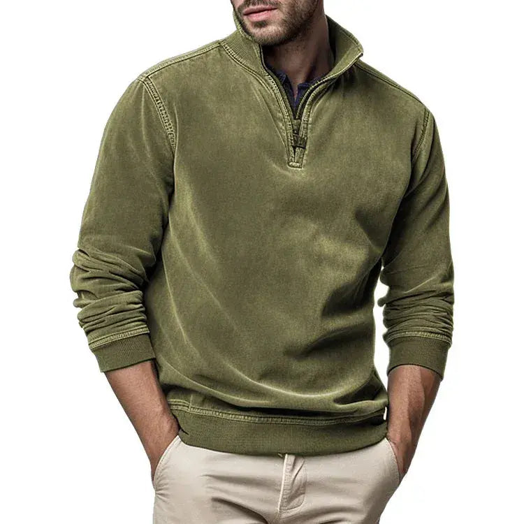 William | Men’s Vintage Fleece Sweatshirt With Ribbed Cuffs 7