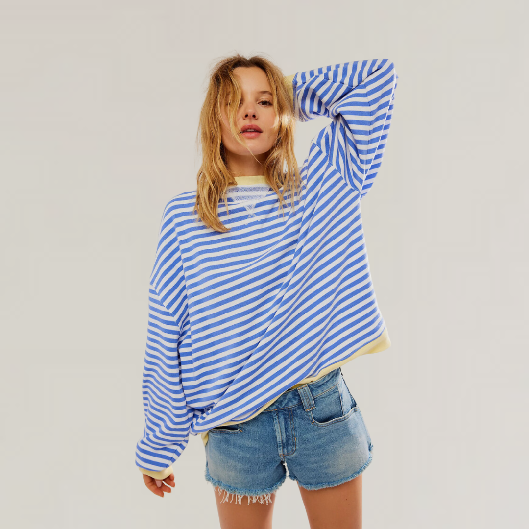 Zoe | Women's Oversized Striped Sweater 0