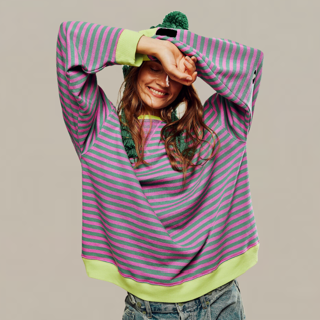 Zoe | Women's Oversized Striped Sweater 2